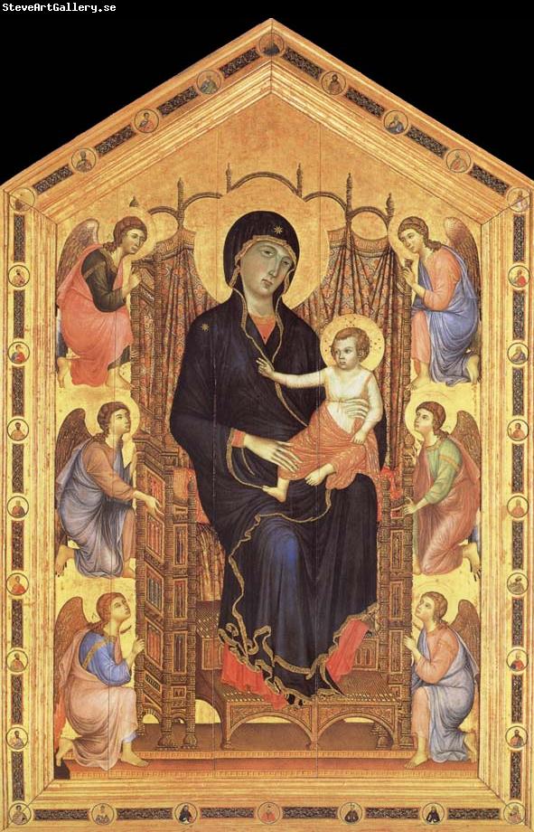 Duccio di Buoninsegna Her Madona and the Nino Entronizados,con six angelical